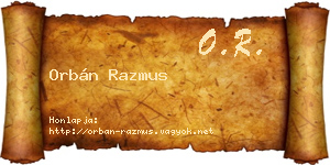 Orbán Razmus névjegykártya
